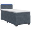 vidaXL Boxspring Bed met Matras en LED Donkergrijs Enkel fluweel