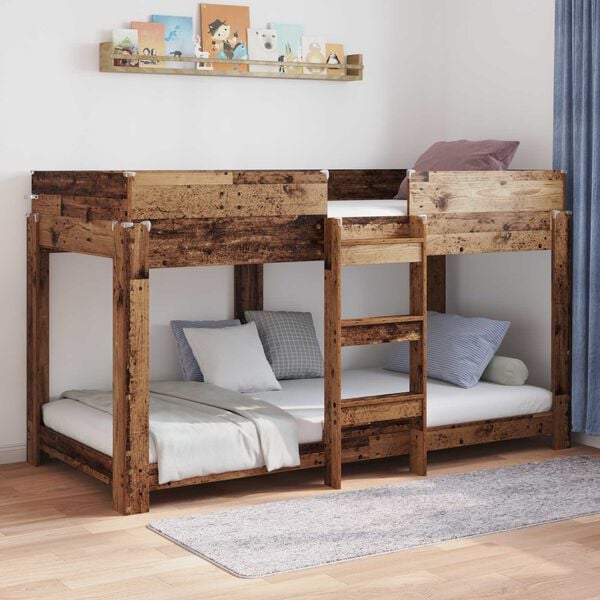 vidaXL Bunk Bed voor Kinderen Oudhout 100 x 190 cm Bewerkt hout