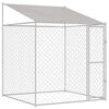 vidaXL Hondenkooi met Dak zilver 200 x 200 x 258 cm Staal en PE