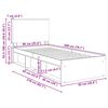 vidaXL Bedframe Grijs Sonoma 90 x 200 cm Massief grenenhout