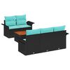 vidaXL Tuinbankenset 6 st 5-Aantal zitplaatsen Zwart en Turquoise