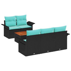 vidaXL Tuinbankenset 6 st 5-Aantal zitplaatsen Zwart en Turquoise