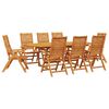 vidaXL Tuin eettafelset 9 pcs Bruin Massief Acaciahout