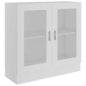 vidaXL Vitrinekast 82,5x30,5x80 cm bewerkt hout wit