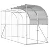 vidaXL Kippenhok Tegen de Muur zilver 400 x 150 x 215 cm