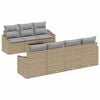 vidaXL Bankstel 8 st Beige en Grijs poly rattan