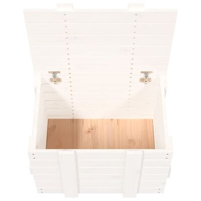 vidaXL Opbergbox 58x40,5x42 cm massief grenenhout wit