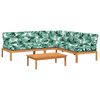 vidaXL 4-delige Loungeset pallet met kussens massief acaciahout