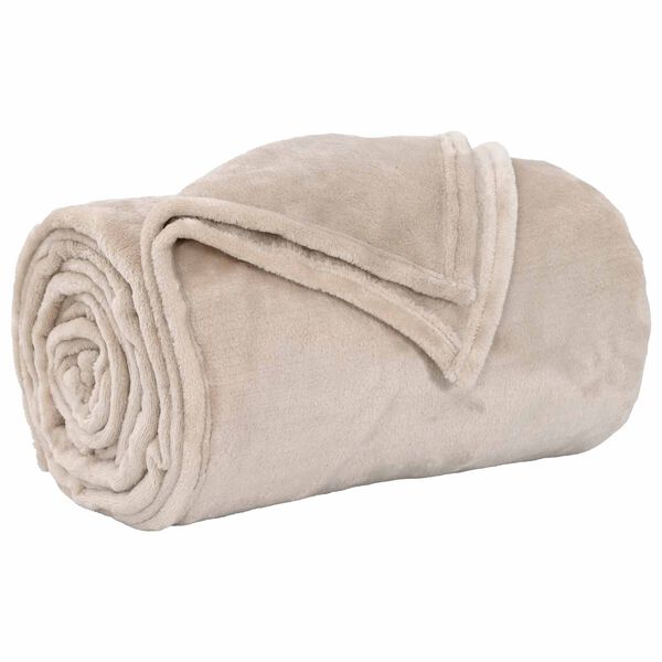vidaXL Gooi Deken Beige 150 x 200 cm Fleece