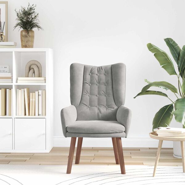 vidaXL Fauteuil Lichtgrijs 63 x 67 x 94 cm Fluweel