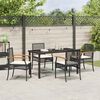 vidaXL Tuin Eetset 5 pcs Zwart poly rattan