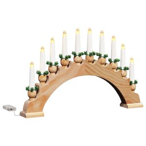 vidaXL Kerst Kaarsenboog met 10 LED Kaarsen LED's Warmwit