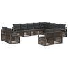 vidaXL Tuinbankenset 12 pcs Grijs poly rattan