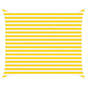 vidaXL Zonneschaduwzeil Geel en Wit 2,5 x 3 m 100% Polyester Oxford
