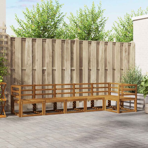 vidaXL Buiten bankenset 6 pcs Naturel Massief Acaciahout