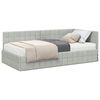 vidaXL Hoekbedframe met Matras met hoofdeinde 2 pcs Lichtgrijs Fluweel