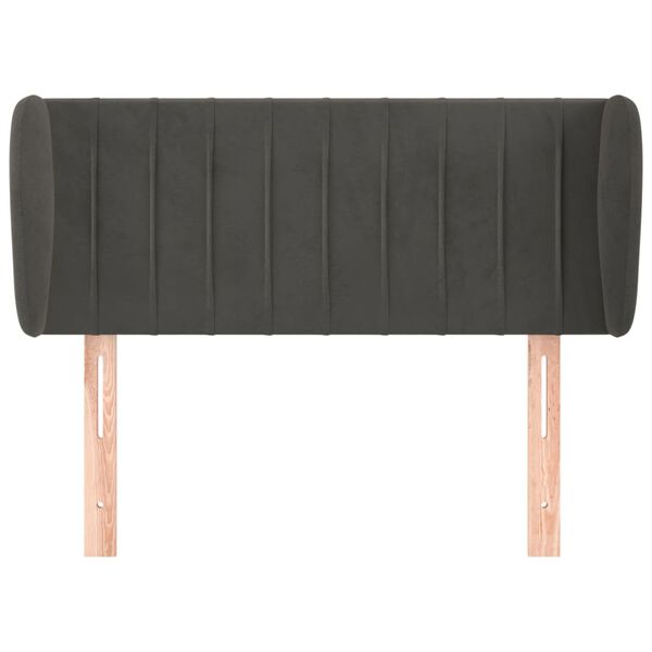 vidaXL Hoofdbord met randen 93x23x78/88 cm fluweel donkergrijs