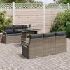vidaXL Tuin Sofa Set met kussen met opslag 7 pcs Grijs Poly riet