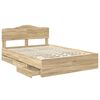 vidaXL Bedframe met lade Sonoma Eiken 140 x 200 cm Ingenieurshout