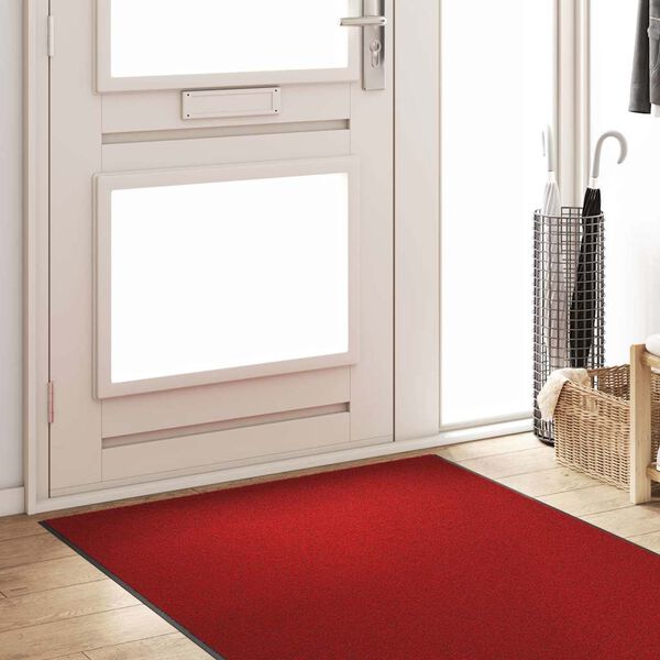 vidaXL Deurmat Anders Rood en Zwart 120 x 350 cm Polyamide en PVC