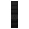 vidaXL Highboard met lade Zwart Eiken 50 x 42,5 x 185 cm Bewerkt hout