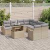 vidaXL Tuin Sofa Set met kussen 9 pcs Beige Poly riet