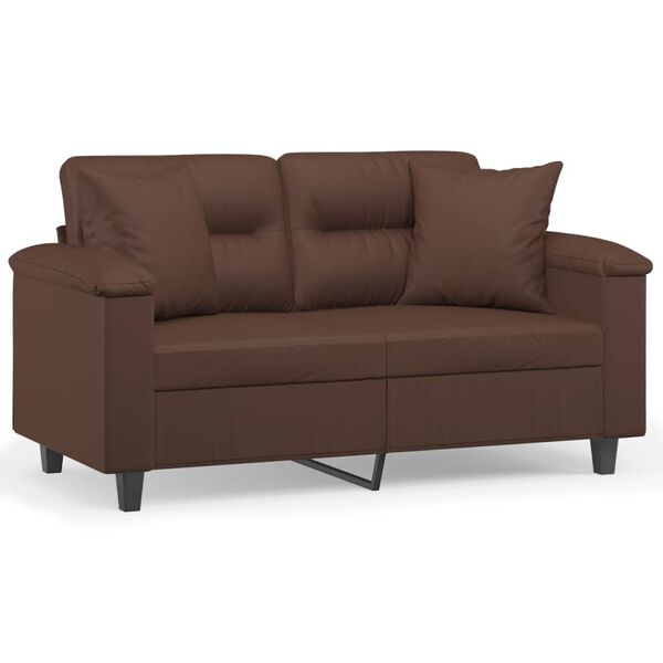 vidaXL Tweezitsbank met kussens 120 cm kunstleer bruin