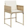 vidaXL Tuin eettafelset met kussen 5 pcs Beige poly rattan