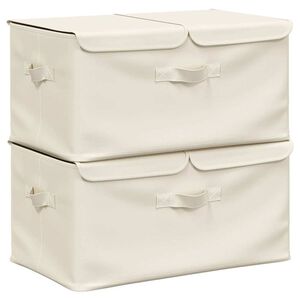 vidaXL Opbergboxen 2 st 50x30x25 cm stof cr&egrave;mekleurig