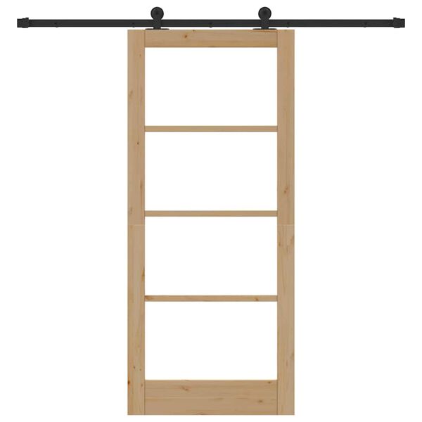 vidaXL Schuifdeur ORKDAL Natuurlijk en Zwart 86 x 198,5 cm