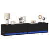 vidaXL Tv-wandmeubel met LED-verlichting 180x31x38 cm zwart