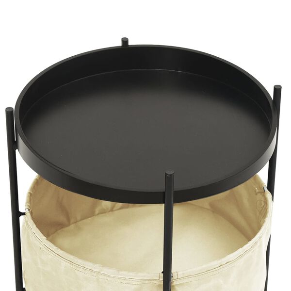 vidaXL Bijzettafel met mand 40x40x45,5 cm cr&egrave;mekleurig