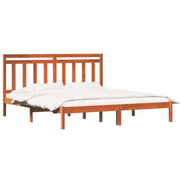 vidaXL Bedframe Wasbruin 205,5 x 185,5 x 100 cm Massief Vurenhout
