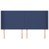 vidaXL Hoofdbord met randen 163x16x118/128 cm stof blauw