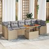 vidaXL Tuin Sofa Set met opslag 8 pcs Beige Poly riet