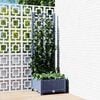 vidaXL Plantenbak met trellis blauwgrijs 40x40x121,5 cm PP