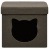vidaXL Opbergkruk met kattenpatroon inklapbaar stof donkerbruin