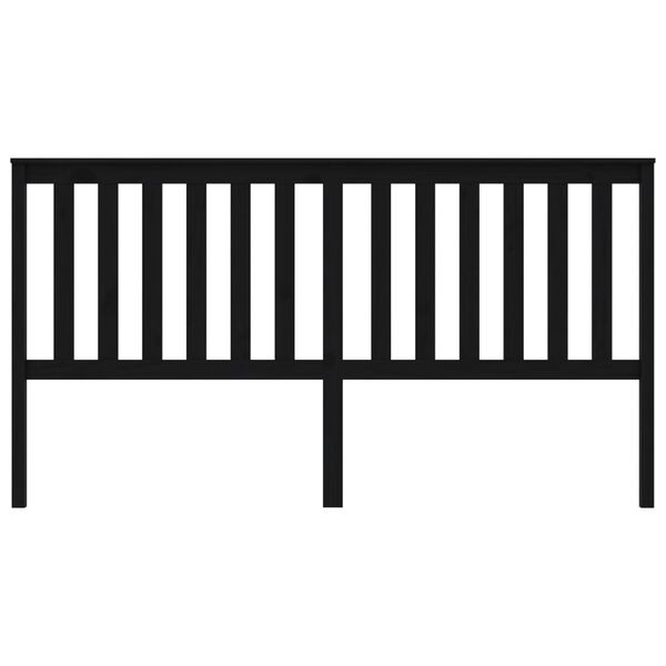 vidaXL Hoofdbord 186x6x101 cm massief grenenhout zwart