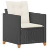 vidaXL Tuinstoel met kussens poly rattan zwart