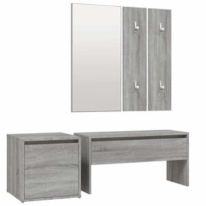 vidaXL Garderobe set bewerkt hout grijs sonoma eikenkleurig