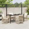 vidaXL Tuin eettafelset 5 pcs Beige poly rattan