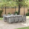 vidaXL Tuin Eetset 9 pcs Wit Polt riet