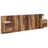 vidaXL Hoofdbord Met Kast met lade 3 pcs Oud Hout Bewerkt hout