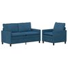 vidaXL Bankstel 2 st Blauw Fluweel