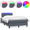 vidaXL Boxspring met matras en LED fluweel donkergrijs 120x210 cm
