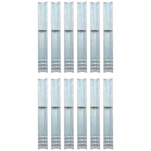 vidaXL Grondanker L-vormig 5x5x50 cm gegalvaniseerd staal 12 st