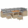 vidaXL Tuinbankenset 9 st Beige poly rattan