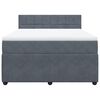 vidaXL Boxspring met matras fluweel donkergrijs 140x190 cm