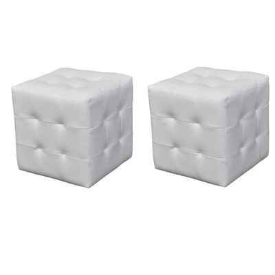 vidaXL Krukken 2 st kubusvormig wit