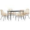 vidaXL 5-delige Tuinset poly rattan glas bruin